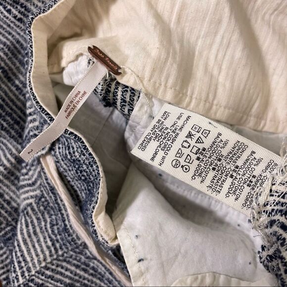 Free People Blue and White Striped Skinny Leg Cotton Soft Pants - Picture 8 of 8